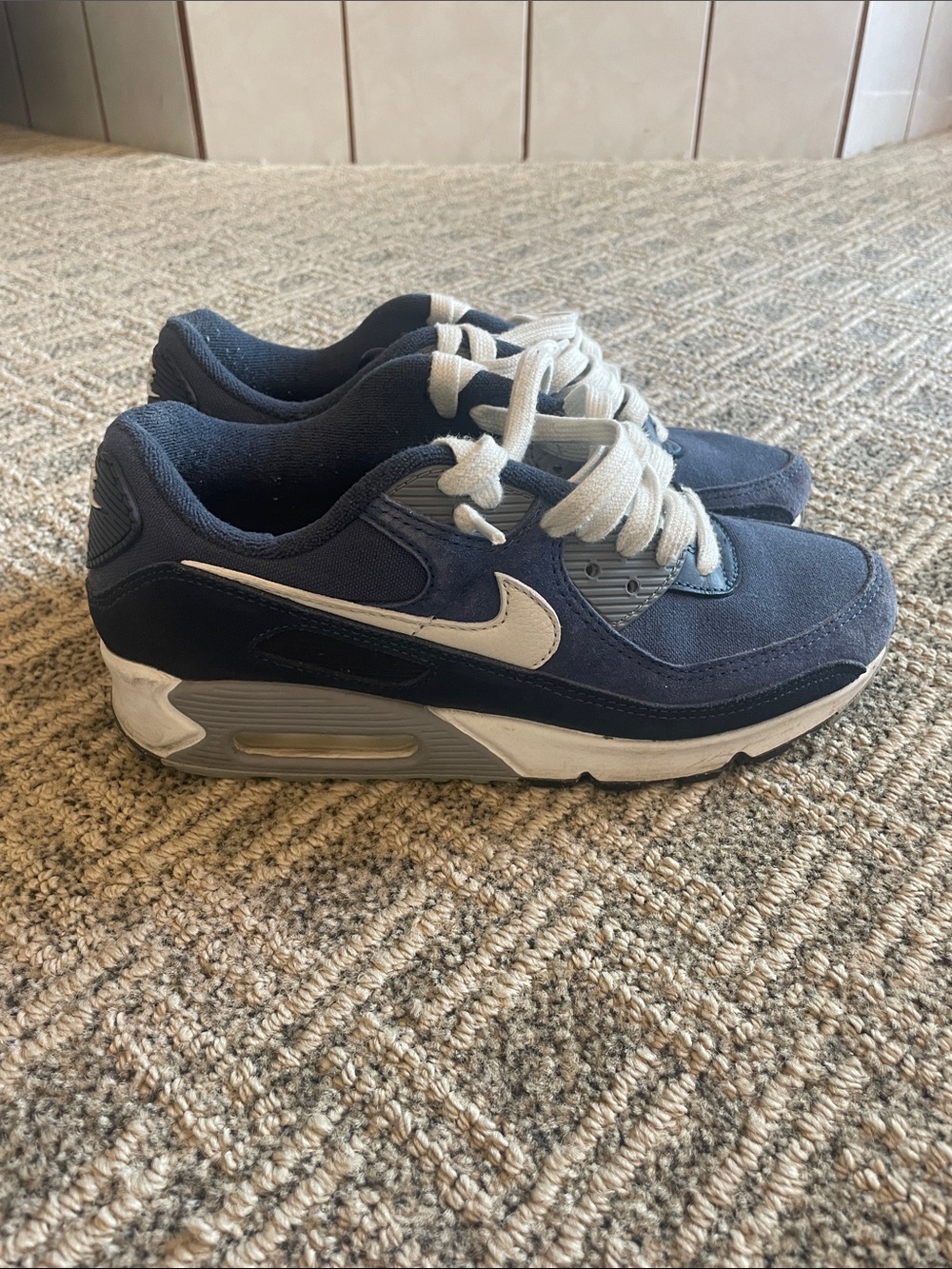 Nike Navy and White Women's Athletic Sneakers